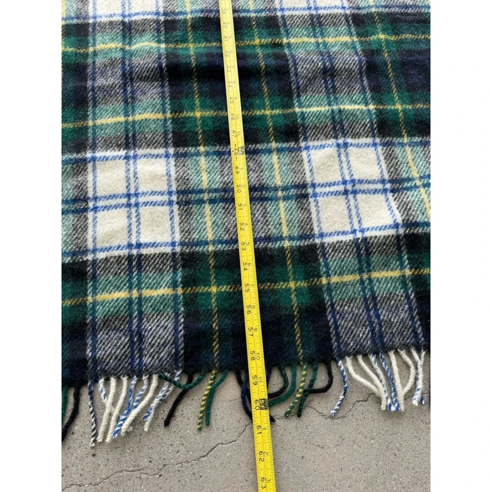 Vintage Highland Home Industries 100% Wool Scotland Fringed Throw Blanket 52x58